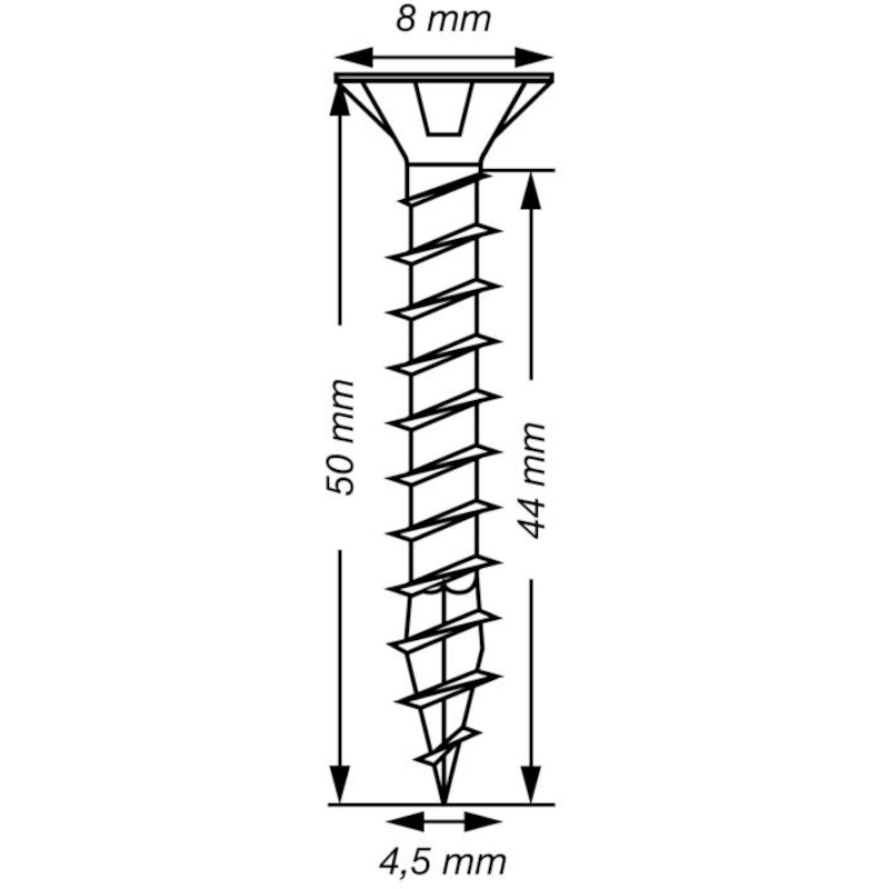 HOUTBOUWSCHROEF VD T20 TSTAR+  4,5X50 WIROX