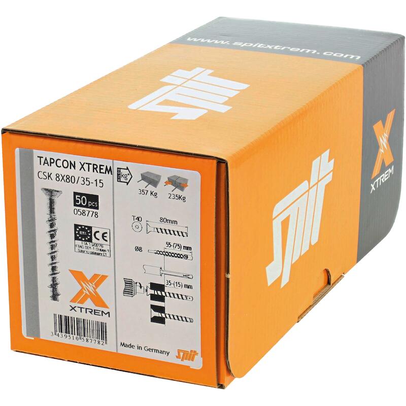 BETONSCHROEF 8X80/35-15  ZN TAPCON CSK 058778 SPIT