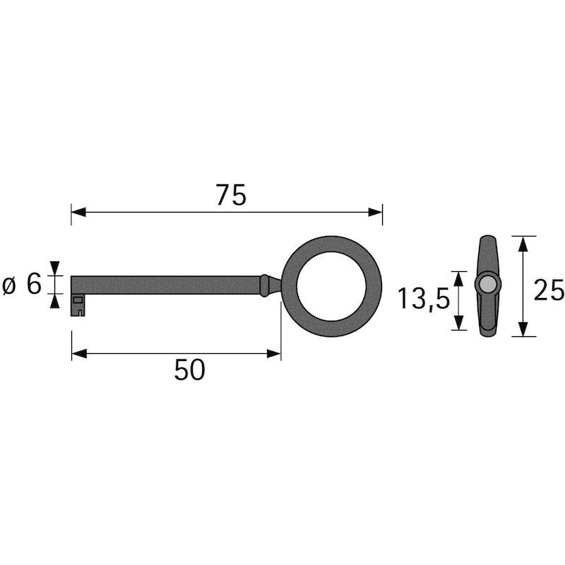 HETTICH 044565 SLEUTEL TYPE 8 74MM NIKKEL MAT