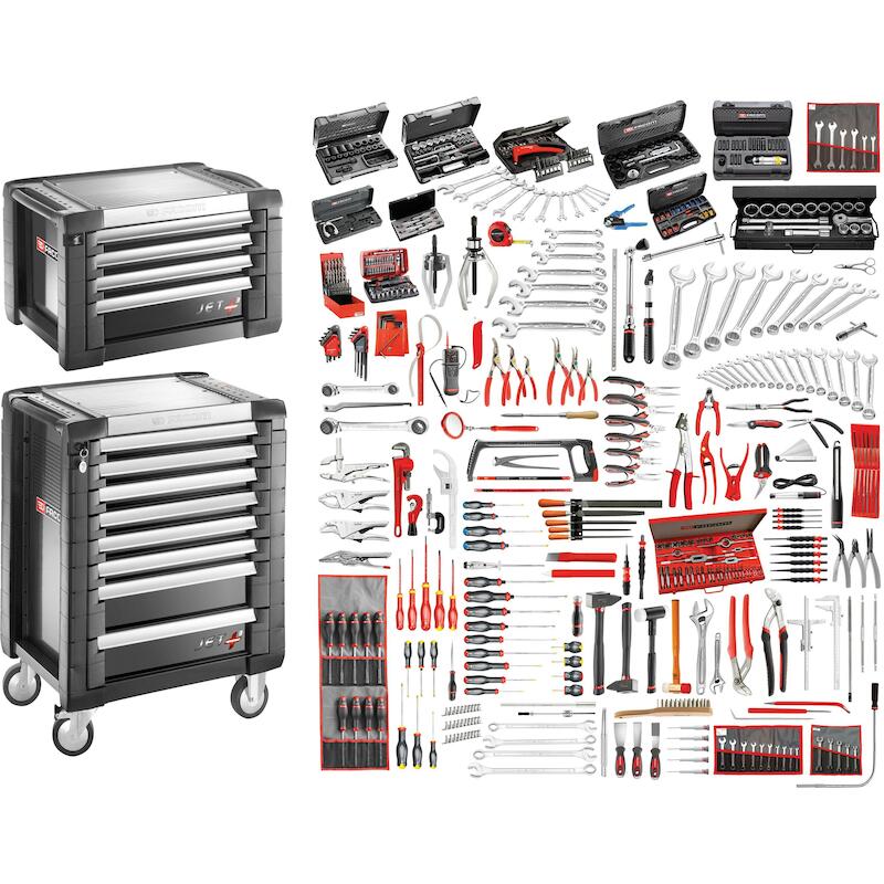 SERVANTE 8+TC+JEU D'OUTILS  JET8.M160A (8T.) FACOM