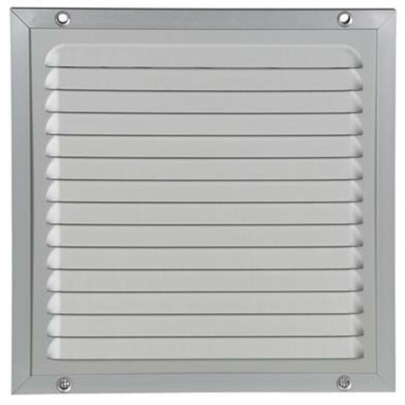 Renson - Grille à lamelles - 437 - Avec cadre et moustiquaire - F1 - 200 x 200 mm - 02357538
