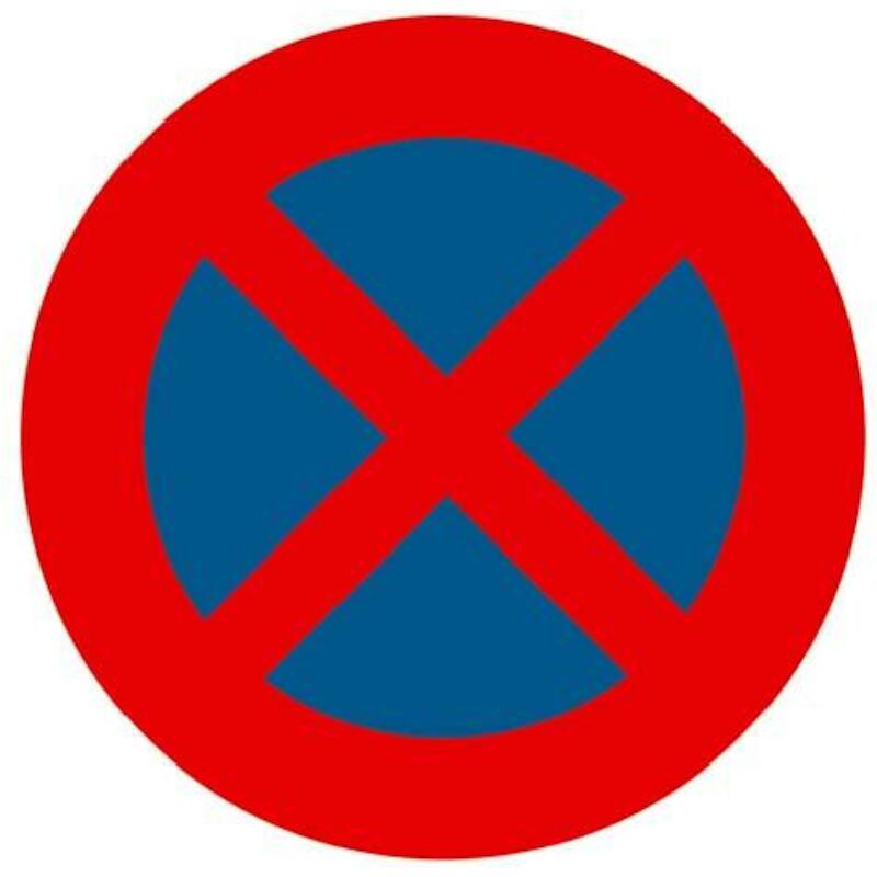 VERKEERSBORD - E3 - T250 VERBOD E3 STILSTAAN EN PARKEREN VERBODEN