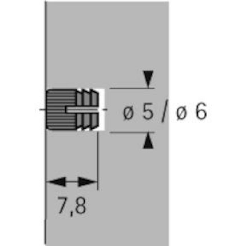 HETTICH 048578 SPREIZMUFFE M4 MESSING
