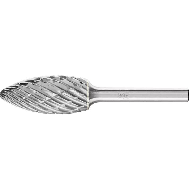 Pferd - Tungsten carbide burr - b 1635/6 steel - flame shape - ø 16 x 35 mm - shank ø 6 mm - 03234196
