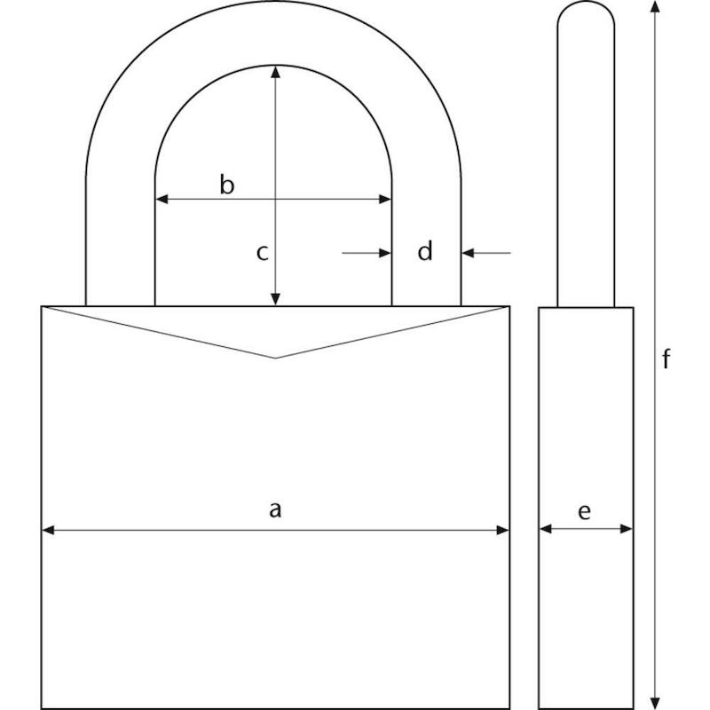 HANGSLOT MESSING HOGE BEUG. 85/40 KA 0709     ABUS