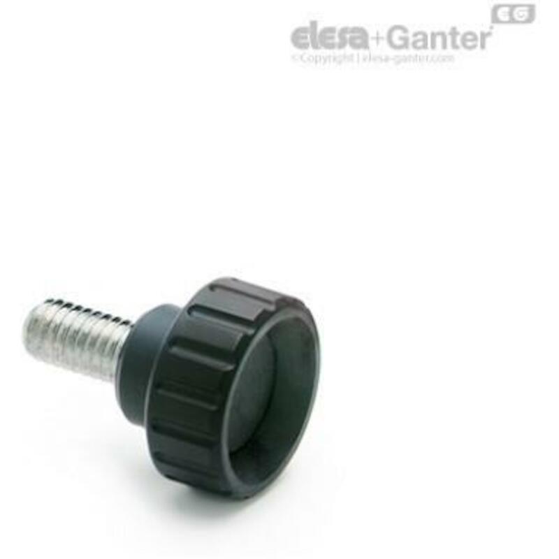 KNOP GEKARTELD ZWART        BT.32 P-M8X20    ELESA