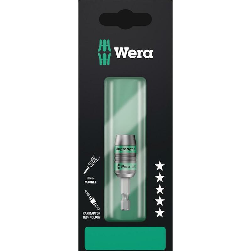 WERA 887/4 RR SB RAPIDAPTOR UNIVERSELE BITHOUDER MET RINGMAGNEET (1/4 DUIM X 57 MM)