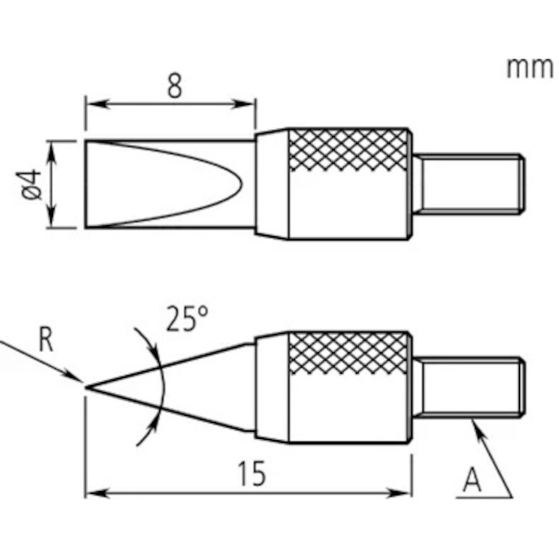TASTPUNT MESPUNT HM L=8MM   120067D 4MM   MITUTOYO