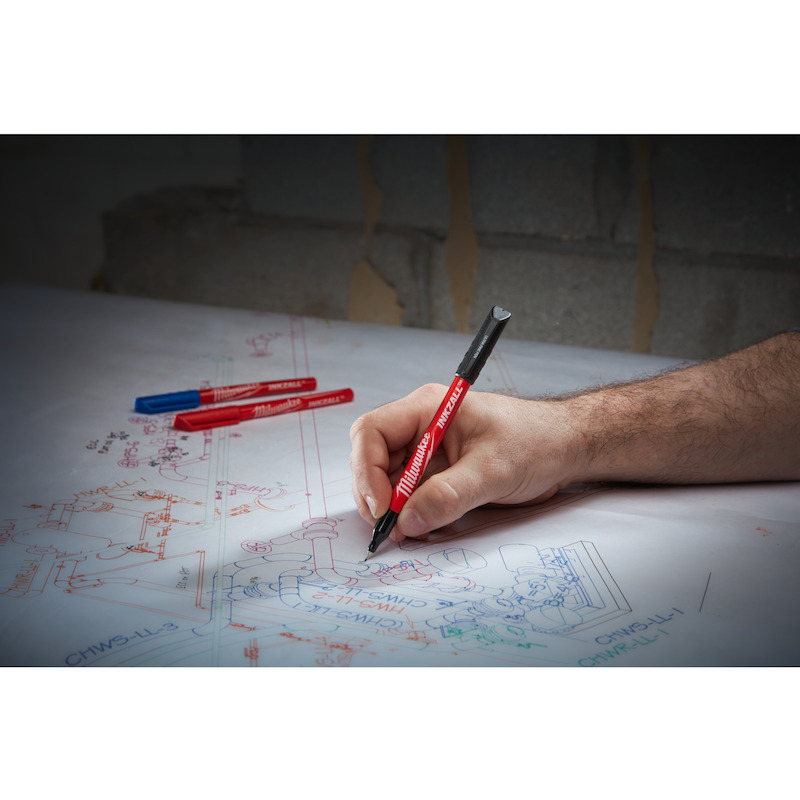Milwaukee - Markeerstiftenset - inkzall - Ultra fijne punt - 0,6 mm - 4-DELIG - 48223165 - 02880956