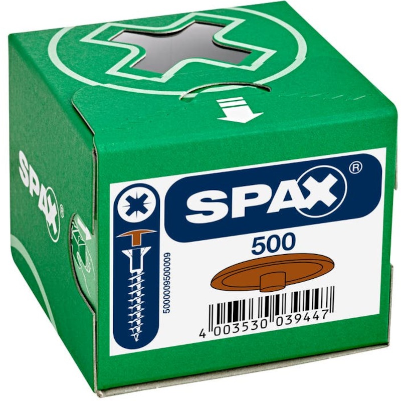 Spax - Cover cap - For universal screw with head hole - Plastic - Fawn brown - ø 15 mm - PZ2 - 02343755