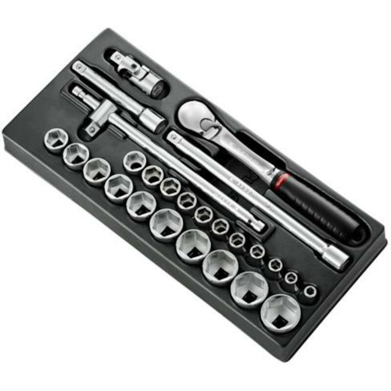 Facom - MOD.SL161-46 - Socket set module with ratchet - 1/2" - Hexagon - 8–32 mm - 26 pcs - 02764128