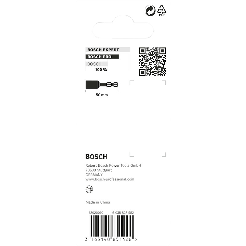 DOPSLEUTEL IMPACT 1/4" 10MM 2608522352 50MM  BOSCH