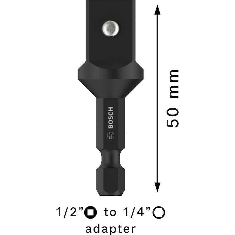 ADAPTER 1/4"HEX-1/2"VIERK   2608551107       BOSCH