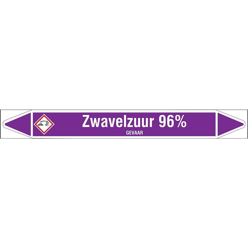 LEIDINGMERKER - BRADY N006979 - 'ZWAVELZUUR 96%' WIT OP PAARS 250X 26 MM (30 EA)