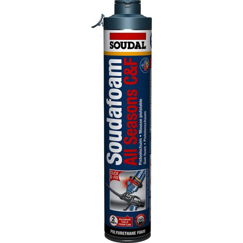 POLYURETHAAN SCHUIM CLICK&FIX - SOUDAL ALL SEASONS- 750 ML