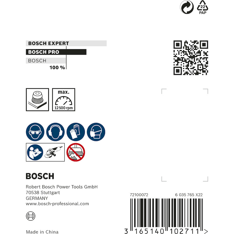 BROSSE BOISSEAU 75MM 0,5MM  2608622063 M10   BOSCH