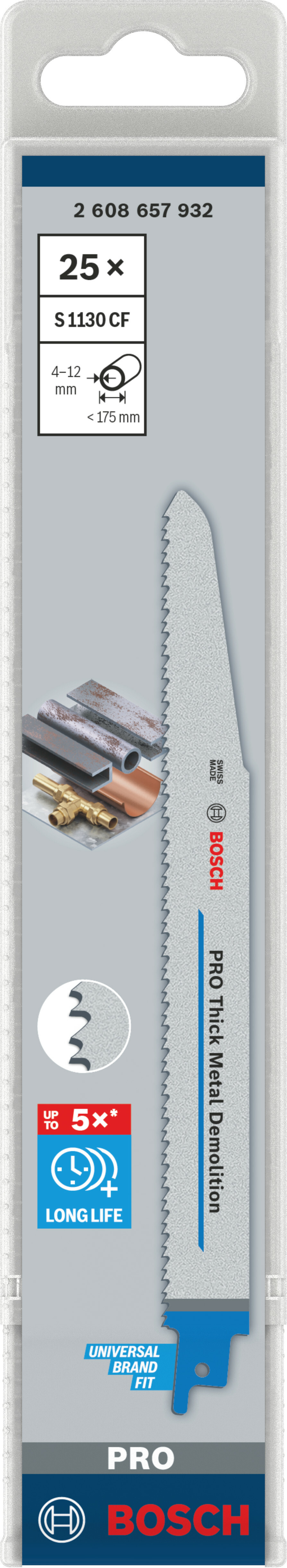 RECIPROZAAGBL.S1130CF STAAL 2608657932(25ST) BOSCH