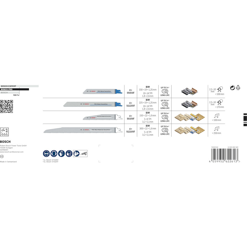 JEU LAMES SCIE SABRE        2607011822  (16PC) BOS