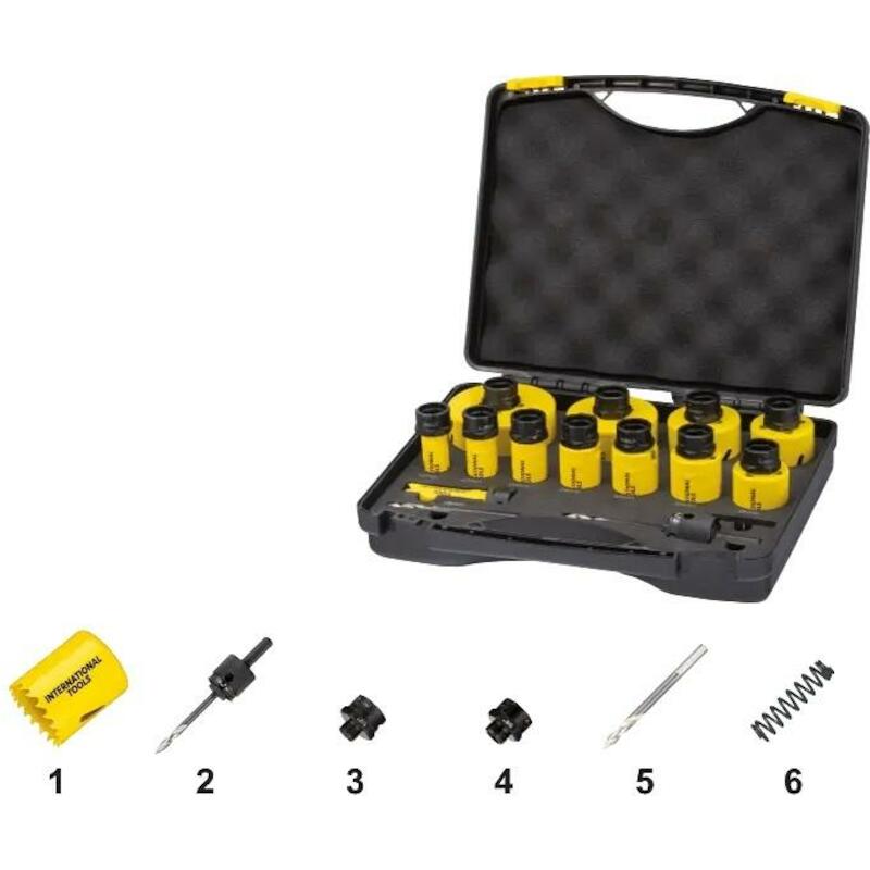 IT ECO PRO SET GATZAGEN 61.090 MET HOUDER/ADAPTERS 16, 19, 22, 25, 29, 32, 35, 38, 44, 51, 68, 76 MM - 690921201 - INTERNATIONAL TOOLS
