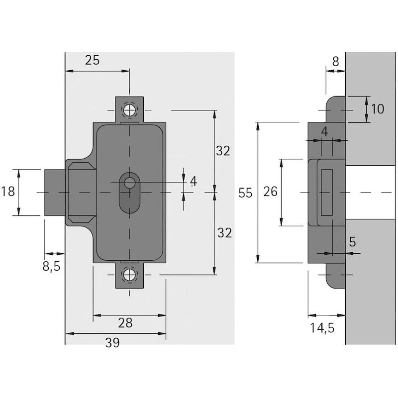 072218 DRAAISTANGENSLOT D25MM LI VERNIK. HETTICH