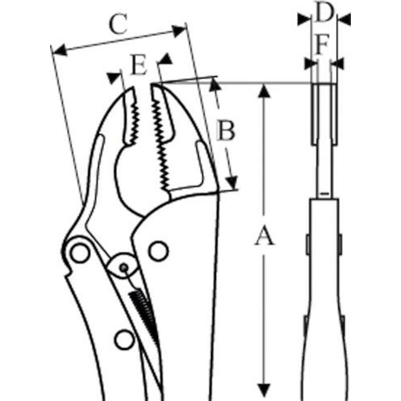 KLEMTANG PLATTE WERKSTUKKEN 2968 190MM       BAHCO