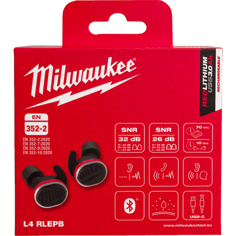 Milwaukee - Active hearing protection - L4 RLEPB-301 - usb - Bluetooth - 08105231