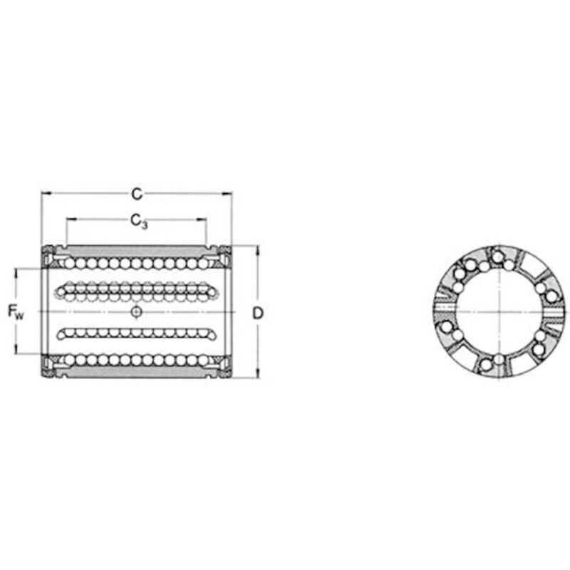 Ewellix - Closed linear ball bearing - lbcr 50 A-2LS - 50 x 75 x 100 mm - 01330028