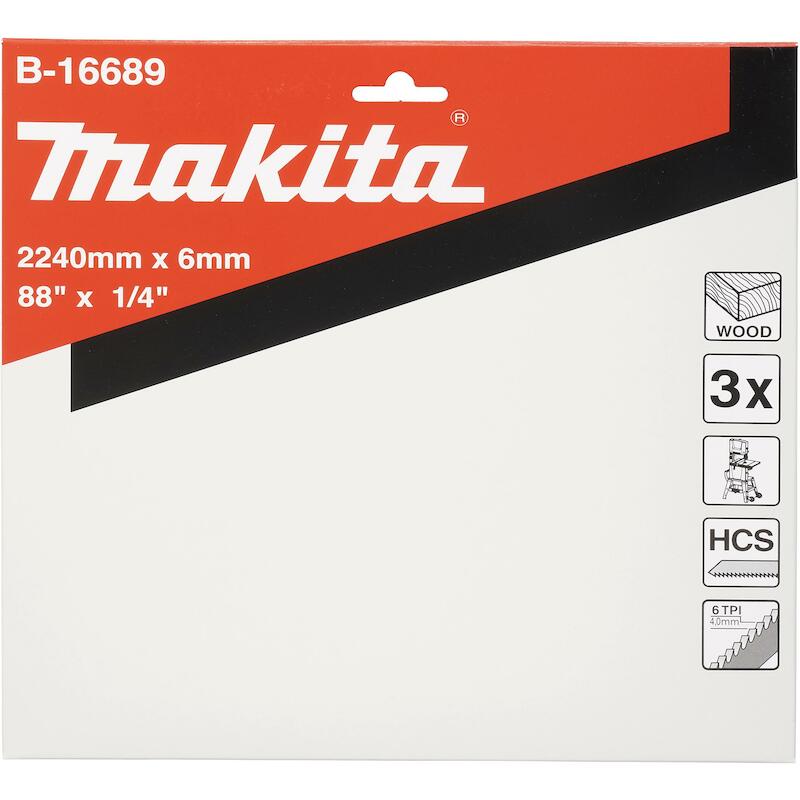LAME DE SCIE À RUBAN, HCS, 2240 X 6 MM, 6 TPI, 3 PIÈCES - B-16689 - MAKITA