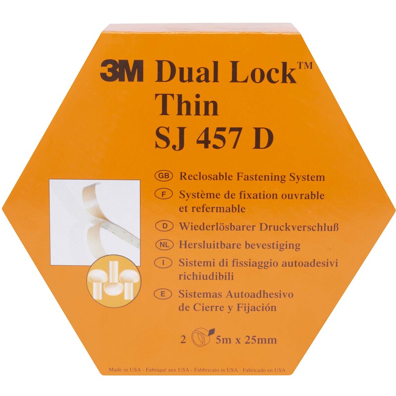 3m - Reclosable fastener tape - Dual Lock low profile - SJ457D - SJ4570 - Transparent - 25 mm x 10 m - 1.7 mm - 19991299