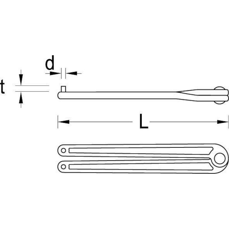 Gedore - Adjustable face pin spanner - 44 3 - ø 3 mm - L 178 mm - 41891650