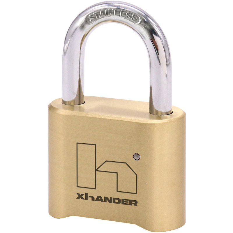 Xhander - Cijferhangslot - Messing - 50 mm - Beugel ø 8 x 30 mm - 08138732