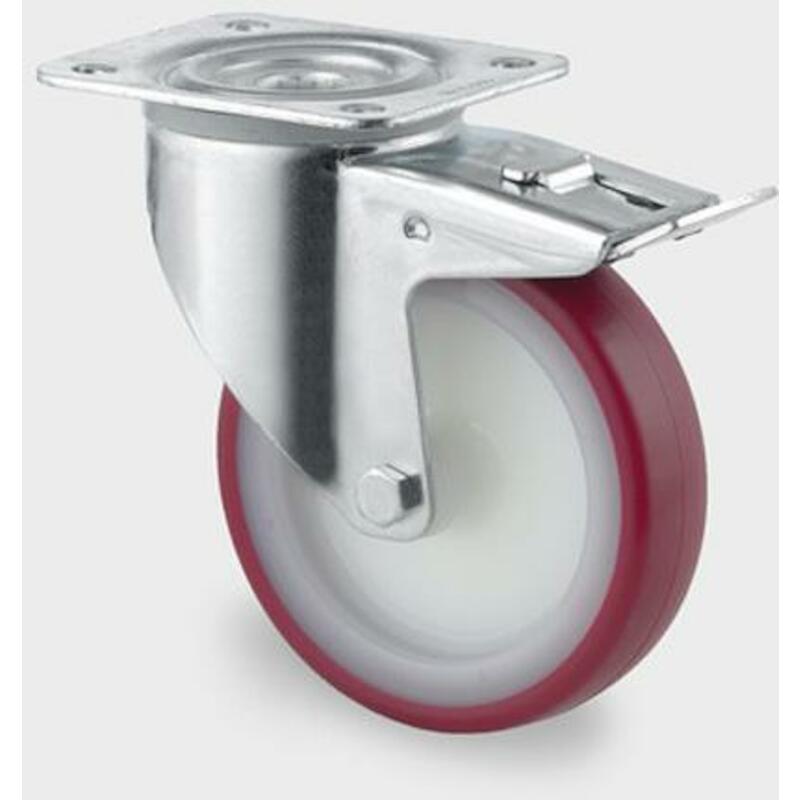 ROUE NYL/PU PI/FR 150KG RED 3477-UAR-100-P62 TENTE