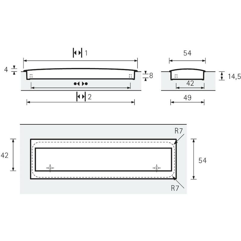 POIGN.ENC.PD NIC M.119X19,5 115182 - 96MM  HETTICH