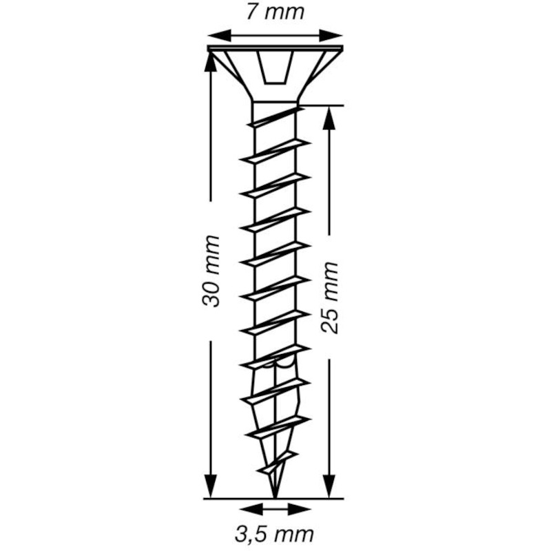 Spax - Vis pour panneau d'aggloméré - Tête fraisée multikop - Pozidriv PZ2 - Filetage total - wirox - 3,5 x 30 mm - 02082062