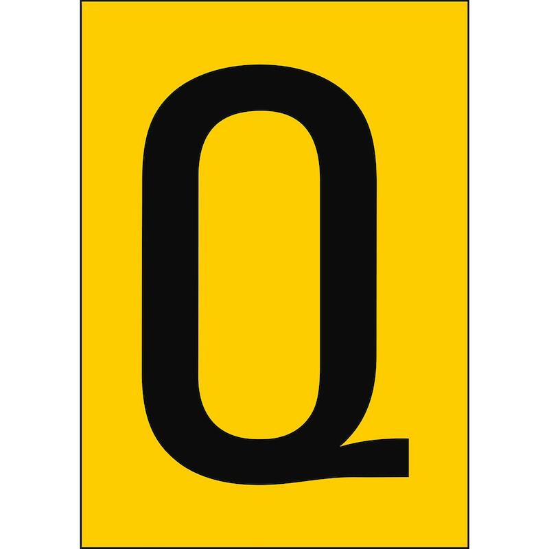 LETTER - BRADY 911039 - 'Q' ZWART OP GEEL 210X297MM (1 EA)