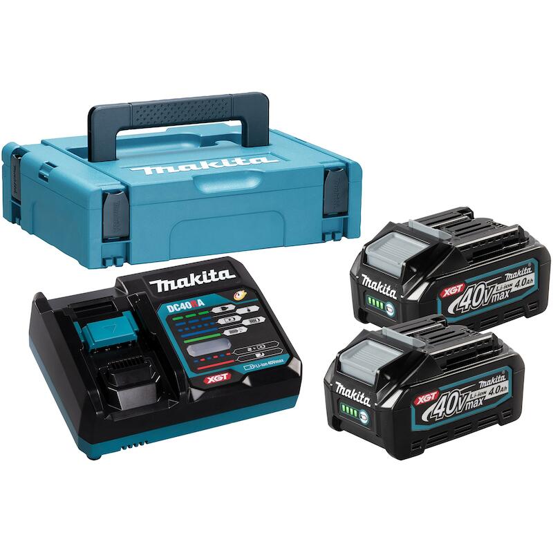 POWERPACK 40VMAX XGT LITHIUM-ION (2 ACCUS BL4040 + 1 CHARGEUR) EN COFFRET MAKPAC - 191J97-1 - MAKITA