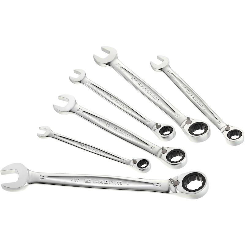 CLÉ MIXTE À CLIQUET         467B.JE6PB  (6PC)FACOM