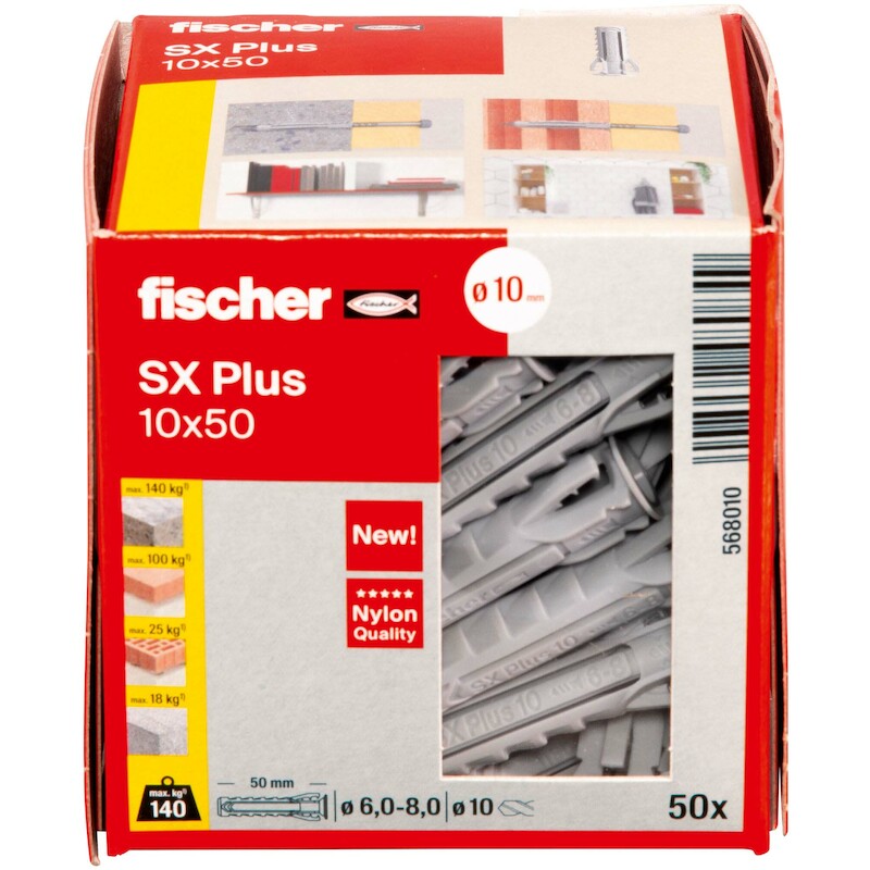 Fischer - Cheville à expansion - sx Plus 10 x 50 - nylon - 03308135