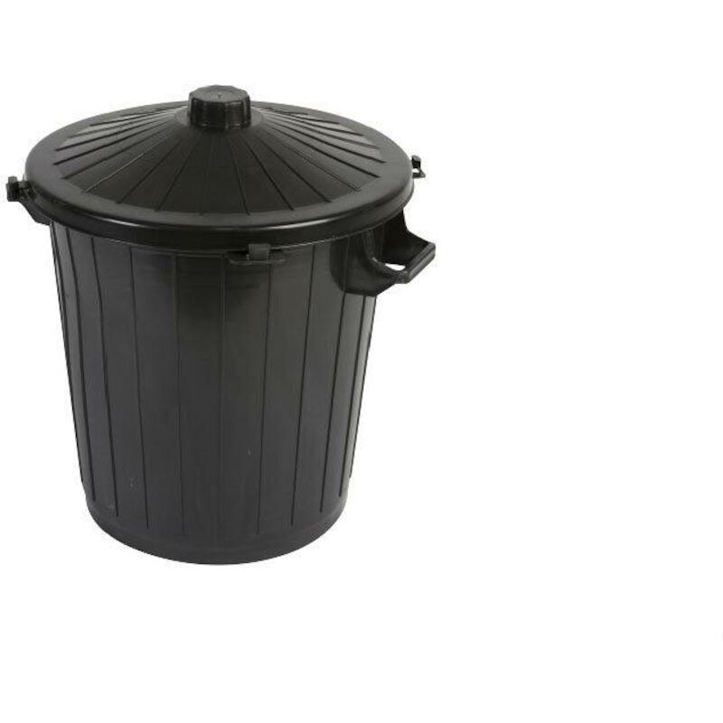 POUBELLE 80L NOIR           585X585X620MM  PLASTIB