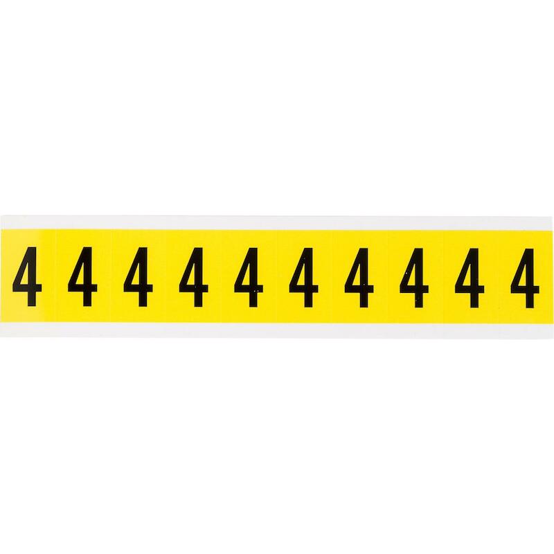 CIJFER - BRADY 034304 - '4' ZWART OP GEEL 22X38 MM(250 EA)