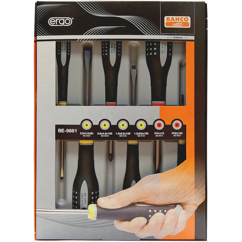 JEU DE TOURNEVIS ERGO       BE-9881 (6PCS)   BAHCO