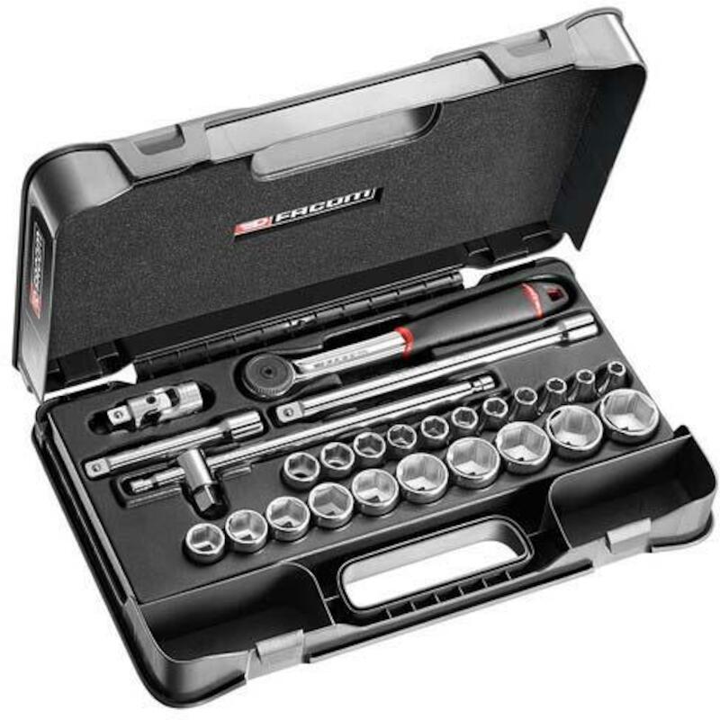Facom - Socket set - S.161-4P6PB - 1/2" - 6-point - 8-32 mm - with ratchet S.161B - 26-piece - 02764015