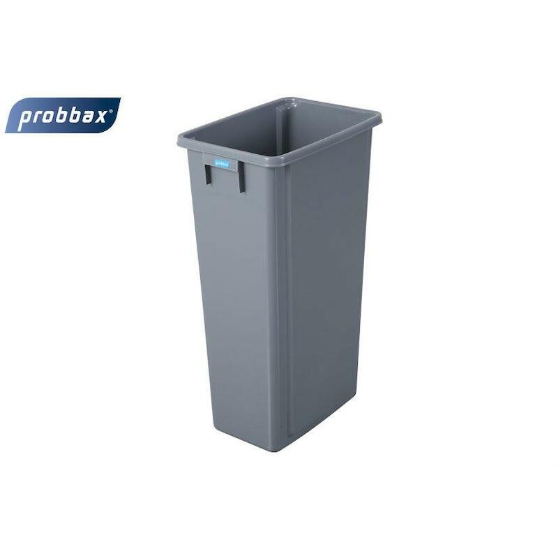 POUBELLE 80L GRIS           320X460X762MM  PLASTIB