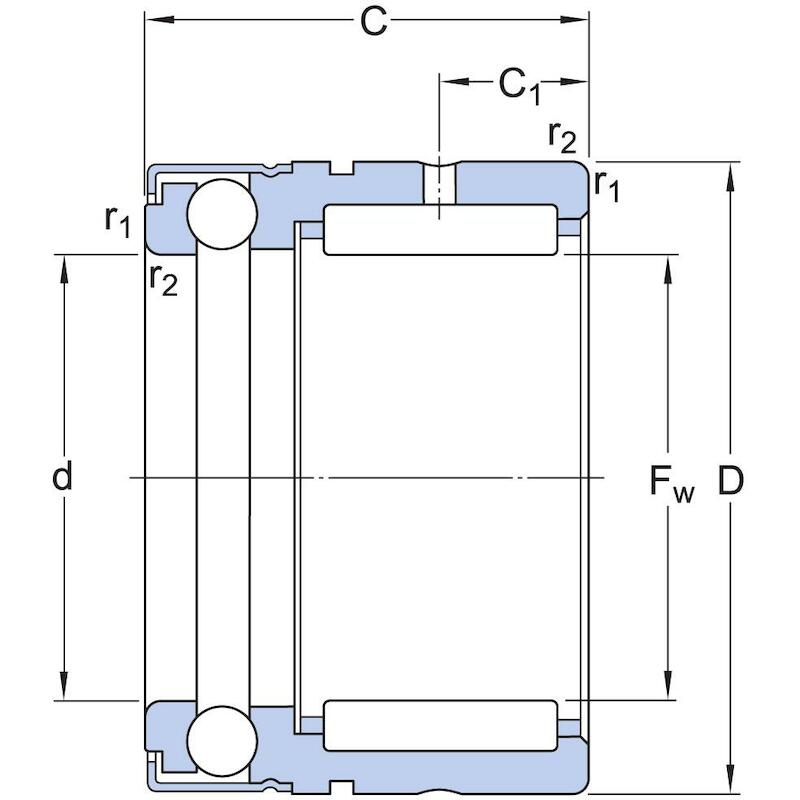 NAALD/KOGELTAATSLAGER - SKF NX 20 Z