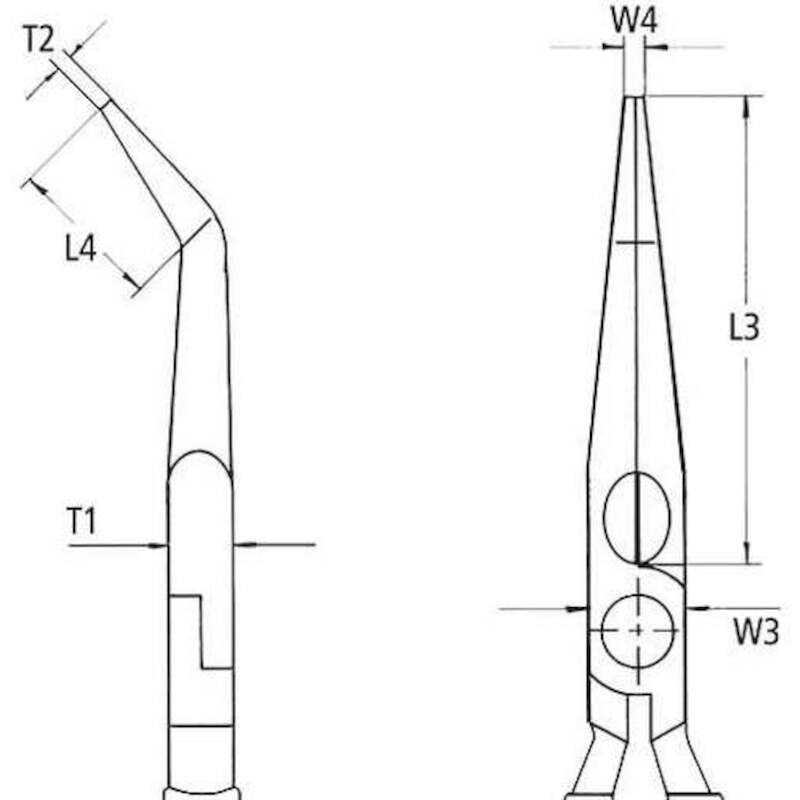 PINCE DEMI-RONDE COUDÉE VDE 26 26 - 200MM   KNIPEX