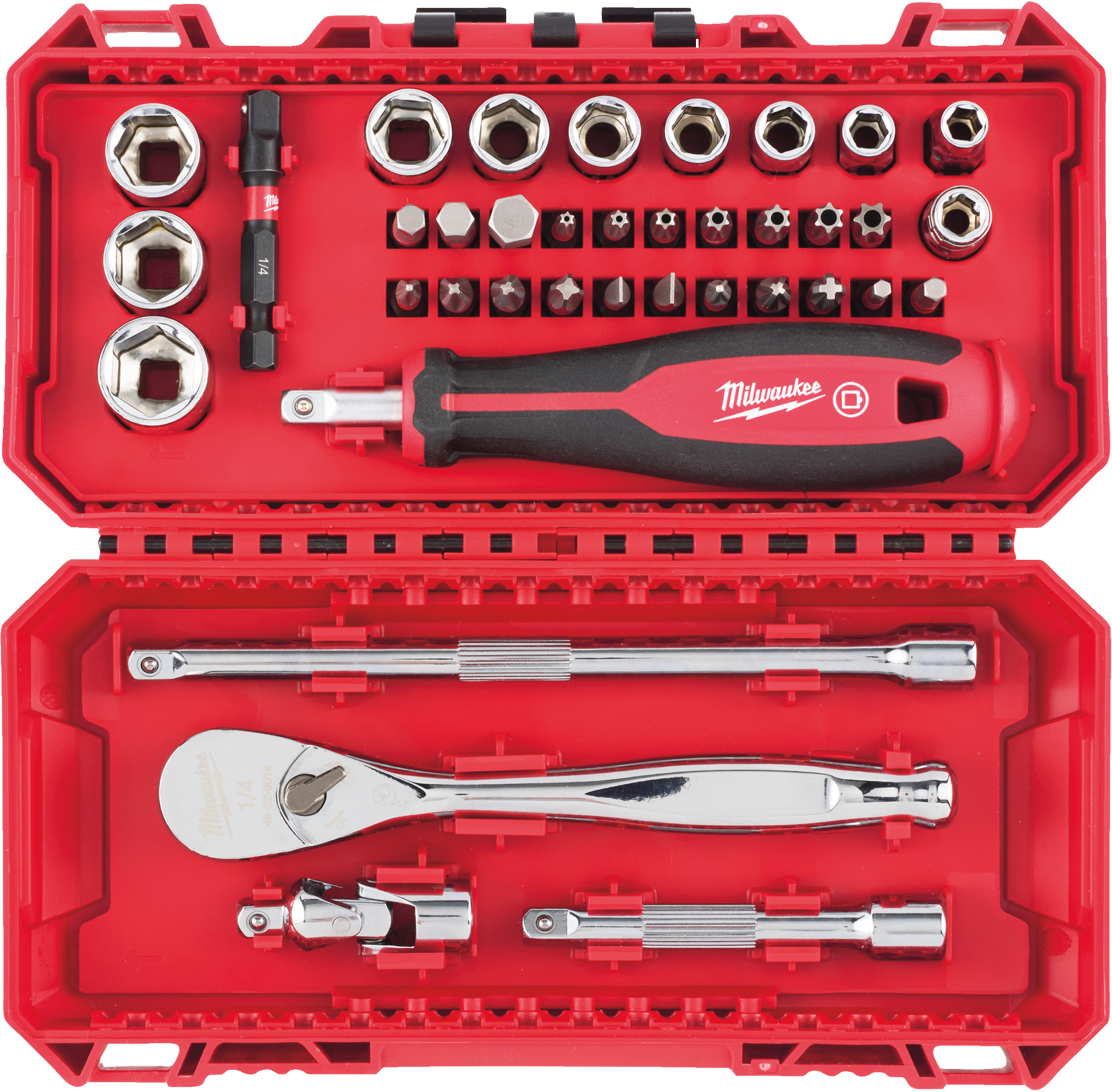 BIT/DOPPENSET EN RATEL 1/4" 4932498381 (38ST) MILW
