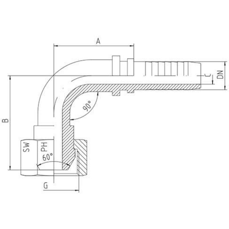 PERSKOPPELING 90°           DKR-1/8"-90°-DN 05  PH