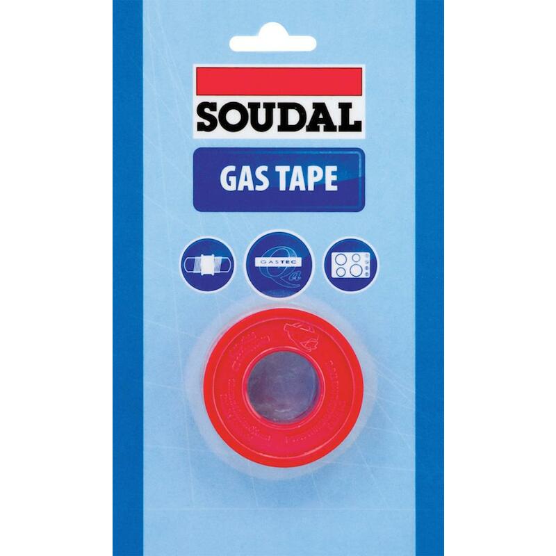 Soudal - Ruban d'étanchéité ptfe - Gas Tape - gastec - 12 mm x 12 m x 0,1 mm - 03225761