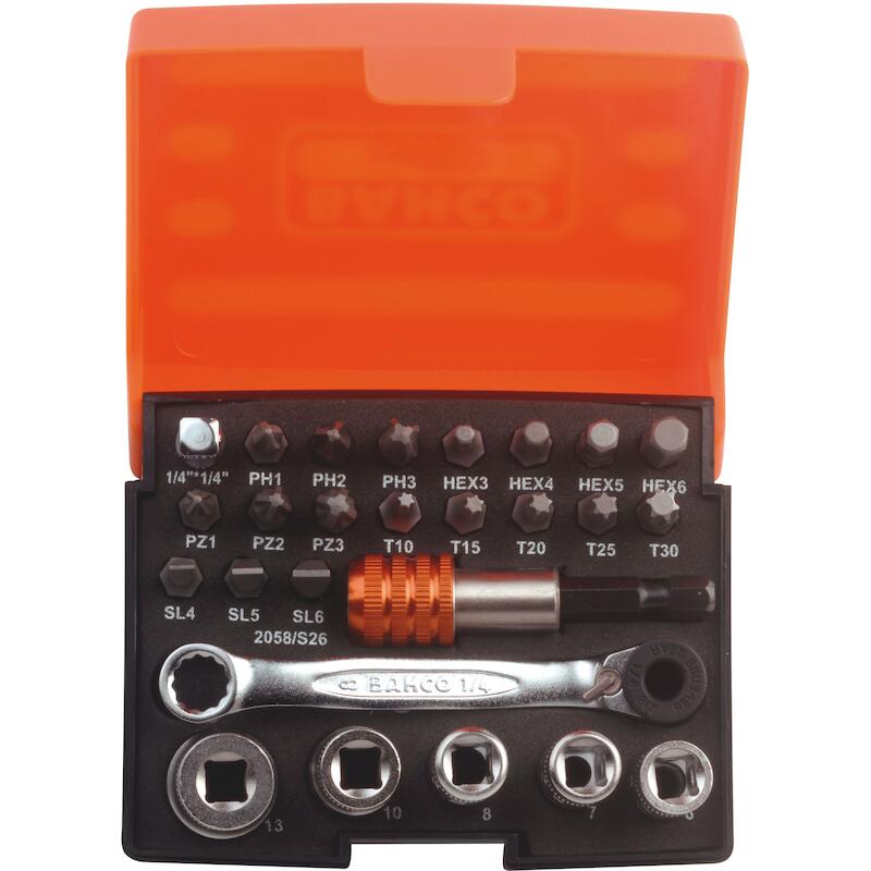 HANDDOPPENSET 1/4"          2058/S26 (26ST)  BAHCO