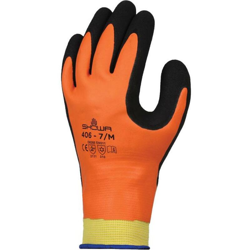 HANDSCHOEN - SHOWA 406 - ZWART EN ORANJE 8